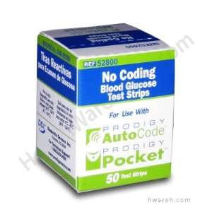  Prodigy Autocode Diabetic Test Strips   50 Strips Health 