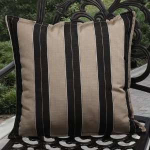  Sunbrella 20 Outdoor Throw Pillows in Brown/Black Stripe 