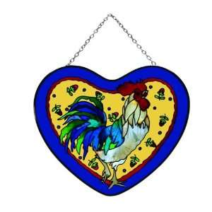  Rooster and Strawberries   Suncatcher by Joan Baker 
