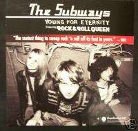 THE SUBWAYS Young For Eternity PROMO POSTER FLAT  