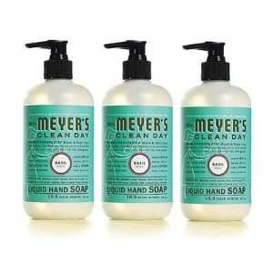  Mrs. Meyers Clean Day Liquid Hand Soap, Basil, 12.50 oz, 3 