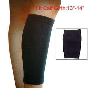  Como Sports Calf Leg Sleeves Support Black Elastic 
