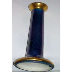  Bernardaud Irridescent Blue Porcelain Candleholder Gold 