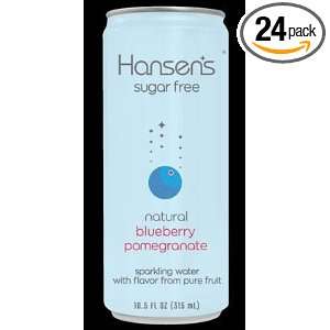 Hansens SUGAR FREE Sparkling Blueberry Pomegranate 24/10.5 oz CANS 