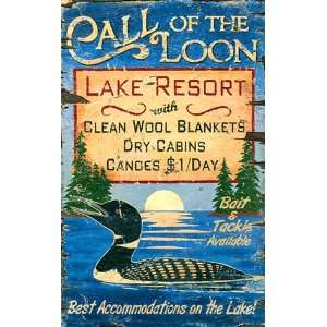  Vintage Sign   Call of The Loon Lake Resort Everything 
