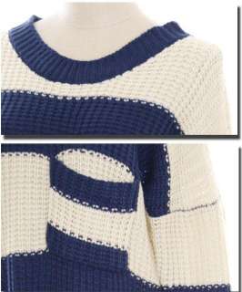 D536 Womens Soft Striped Baggy Jumper Sweater 6 12  