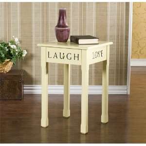   Table Cottage Style with Lettering in Pastel Yellow