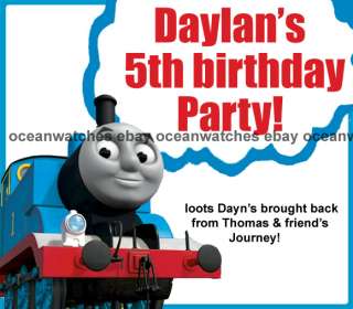 Thomas the train tank Candy Wrappers Birthday Party Invitations 