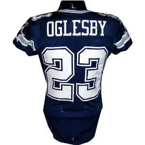  Evan Oglesby #23 2007 Cowboys Game Used Navy Jersey 
