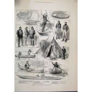   1883 International Fisheries Exhibition Canoe Sketches