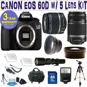 BRAND NEW CANON EOS 60D w/ CANON 18 55 IS LENS + CANON 55 250 IS LENS 