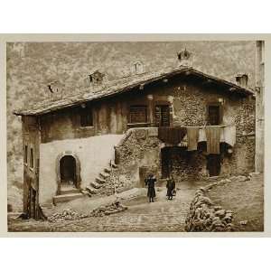 1925 Village House Street Children Scanno Abruzzo Italy   Original 