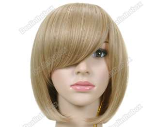 New Wonderful Short Straight Cosplay Party Hair Lady Wig/Wigs Golden 