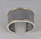 David Yurman Wheaton Wide 15 Row Cable Cuff Bracelet sterling 18k $ 