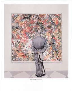 NORMAN ROCKWELL print Jackson Pollock painting The CONNOISSEUR  