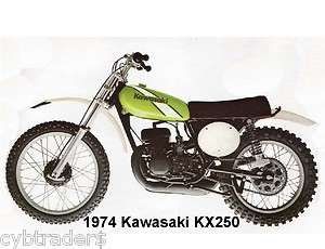 1974 Kawasaki KX250 Motorcycle Refrigerator / Tool Box Magnet  