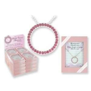  Breast Cancer Awareness Necklace With Display Case Pack 24 