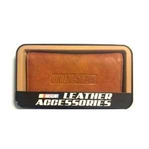  Nascar Brown Leather Embedded Checkbook 