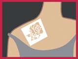 Position your adhesive Art Tattoo stencil on clean, dry skin.