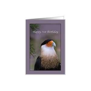  71st Birthday Card with Crested Caracara Bird Card Toys & Games
