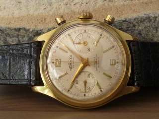   Vintage Chronograph Gold Watch 17j HW Valjoux Cal. 92; 39mm  