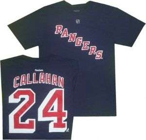 New York Rangers Ryan Callahan Name and Number Navy T Shirt NAVY 