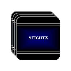 Personal Name Gift   STIGLITZ Set of 4 Mini Mousepad Coasters (black 
