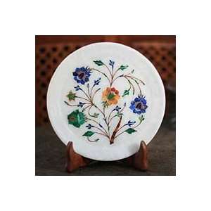  NOVICA Marble inlay plate, Rose Delight Kitchen 