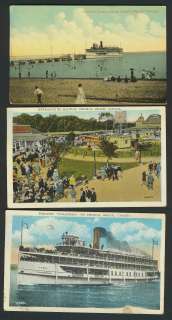   LOT of 9 Crystal Beach Canada 1910 Amusement Park Steamers etc  