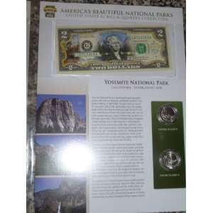  New Yosemite National Park Commemorative $2.00 Us Bill and 