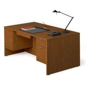  National Office Furniture 72 Wide Double Pedestal Desk 