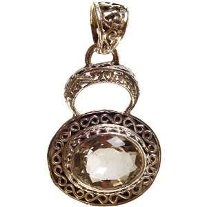   Amethyst Pendant with Lattice Bale   Sterling Silver 