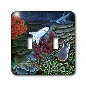 Steve Shachter Art   REEF SHARKS   Light Switch Covers   double toggle 
