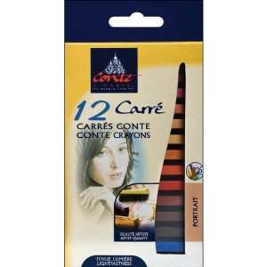  Conte Sketching Carres, 12 Pack, Portrait Arts, Crafts 