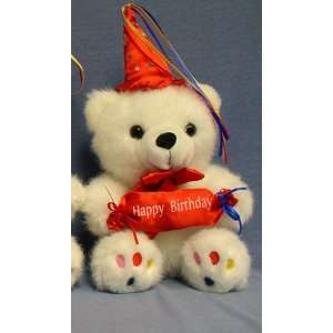  Sitting Bear (8.5 Sitting Tall) White w/Candy Happy Birthday,Super 