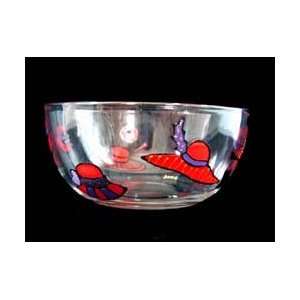  Red Hat Dazzle Design   Hand Painted   Serving Bowl   8 