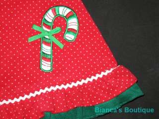 NEW RED CANDY CANES Christmas Dress Girls Winter 5  