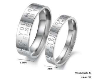   Stainless Steel Wedding Band Love You More Engraved Couple Rings