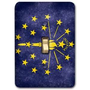 State of Indiana Flag Design Metal Light Switch Plate Cover Single 