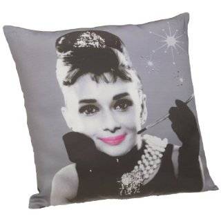 Hollywood Starlets 17 Inch by 17 Inch Audrey Hepburn Decorative Pillow 