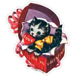    Fridgedoor Cat In Valentines Box Valentine Magnet Automotive