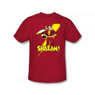 Captain Marvel Shazam Lightning Pose DC Comics Superhero T Shirt Tee 