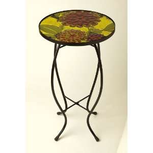  Round Glass Table, Autumn Posey Patio, Lawn & Garden