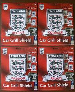 ENGLAND PLASTIC CAR GRILL BADGE / SHIELD Choice of 4  