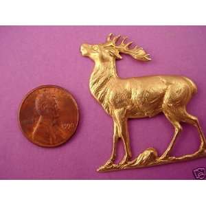  3 brass standing moose deer stampings