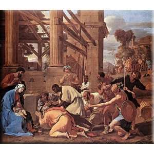   the Magi 30x26 Streched Canvas Art by Poussin, Nicolas