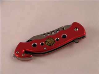 FIREFIGHTER SPRING ASSISTED POCKET KNIFE , RESCUE TOOL  