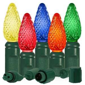  (25) Bulbs   LED Multi Color C6 Christmas Lights   Length 