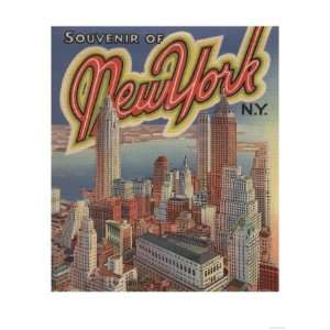 New York, NY   Souvenir of New York City Print Premium 