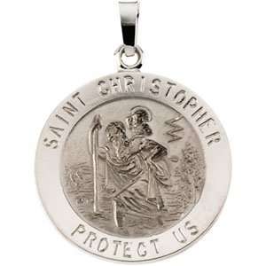  14kt St. Christopher Medal 20mm/14kt white gold Jewelry